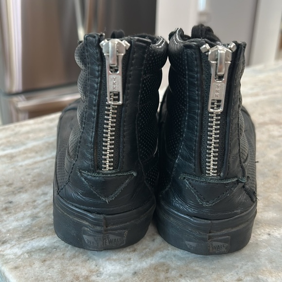 VANS LEATHER ZIP-UP SK8-HI Black zip up and tie women’s 8.5 or men’s 7.0 skate - Picture 5 of 16